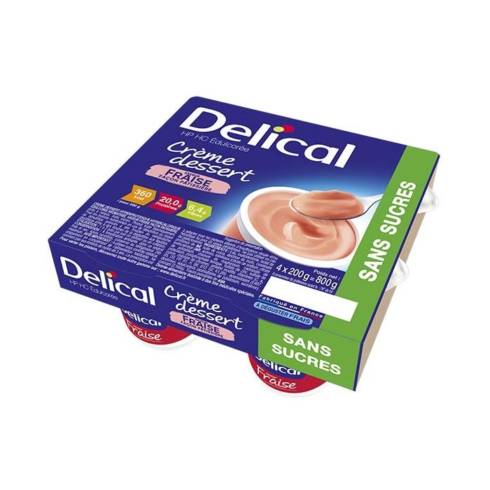 Nutrition & Hydratation : Delical Crème HP/HC Sans sucres Fraise à 11,35 € -5%