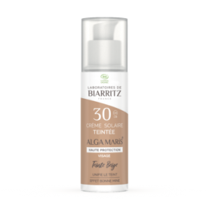 Beauté : Crème solaire visage teintée SPF30 beige - Laboratoires de Biarritz à 19,90 € -5%