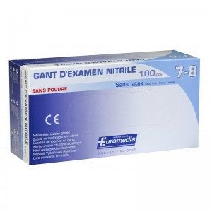 Indispensables COVID-19 : Gant nitrile non poudrés 7/8 euro f à 5,20 € -5%