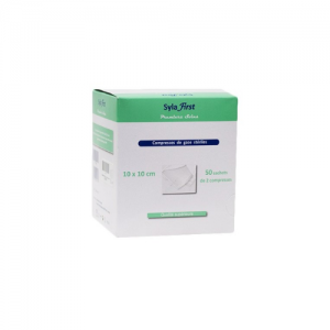 Gamme Blanche : SYLAFIRST - Boîte de 50 sachets compresses de gaze hydrophile stériles 10x10 cm à 13,76 € -5%